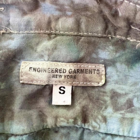 ENGINEERED GARMENTS Tie Dyed Button Down Band Collar Shirt - S - Picture 6 of 11